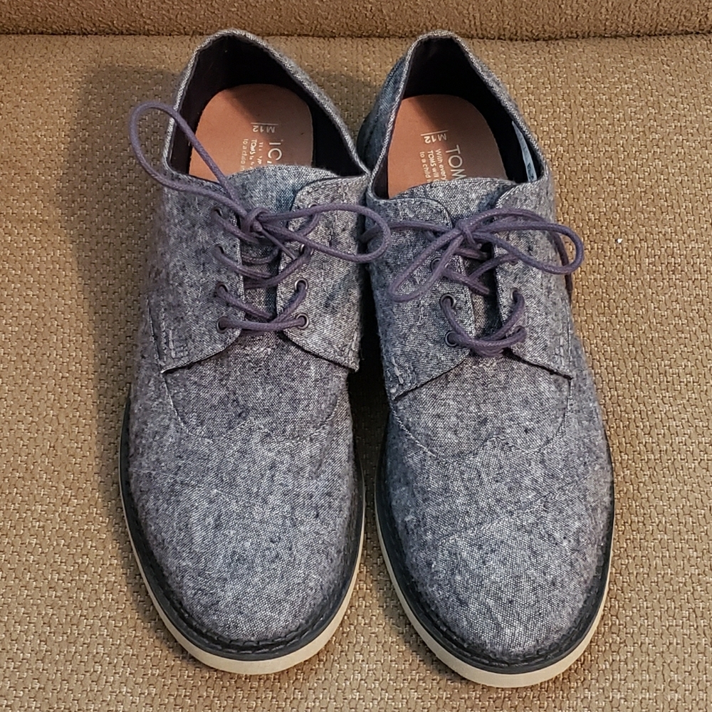 Toms Brogues Gray Slub Textile Oxfords